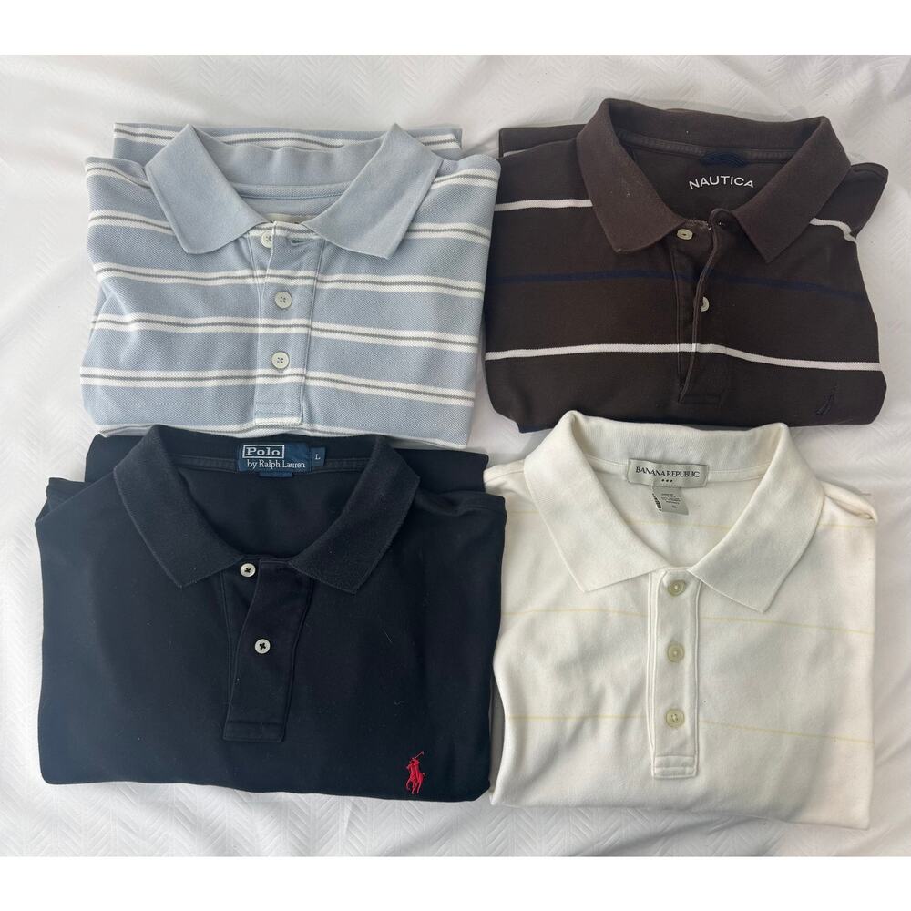 Men’s Polo Shirt Bundle L XL Ralph Lauren Banana Republic Nautica